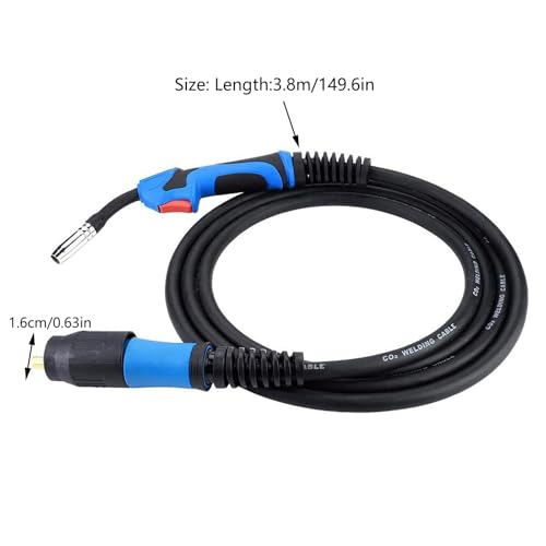 HURRISE MIG Welding Torch 180A MIG Gas Shielded Welding Torch MB15AK Euro Standard Fitting Connector 38M Lightweight MIG Welder forHandling - Image 5