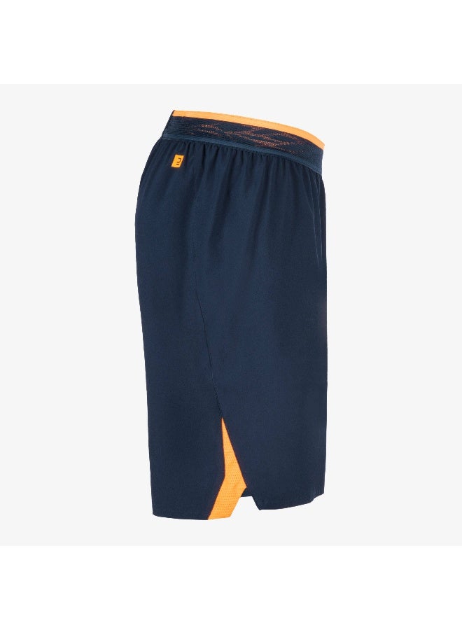 KIPSTA Adult Football Shorts CLR - Navy/Orange - Image 2