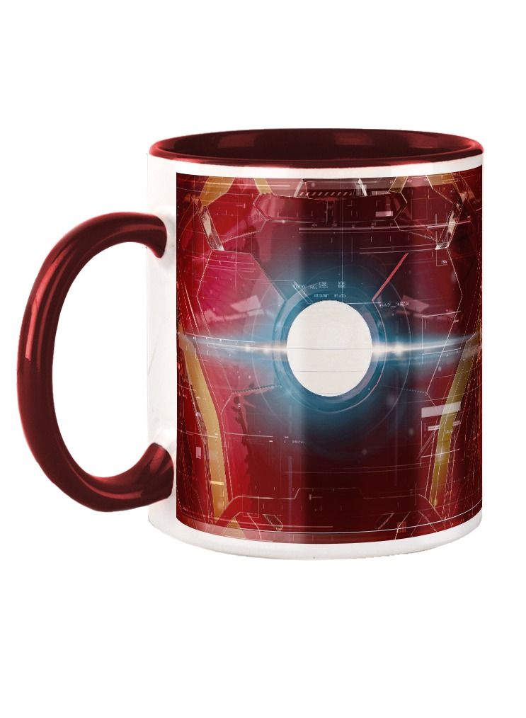 إم إي سي يلتف تصميم الرجل الحديدي حول القدح القهوة المطبوع 11 أونصة كستنائي المقبض - Image 1