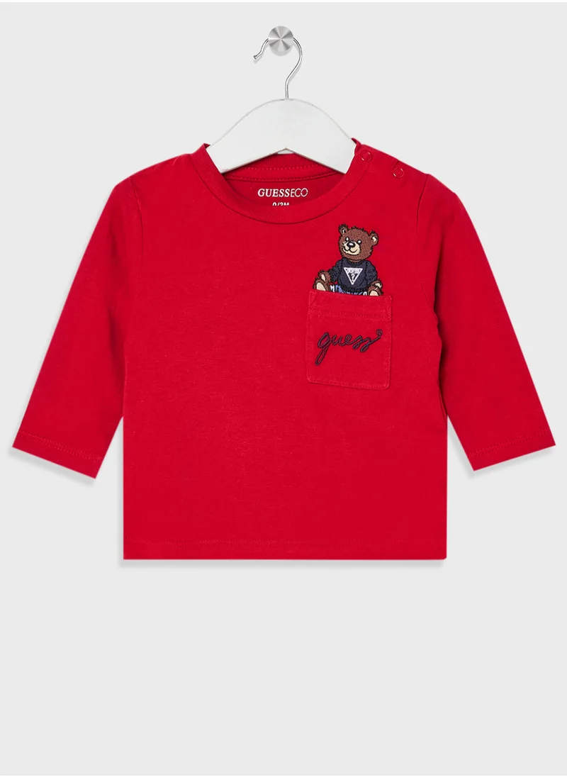 جس Kids Logo Detail Long Sleeve T-Shirt