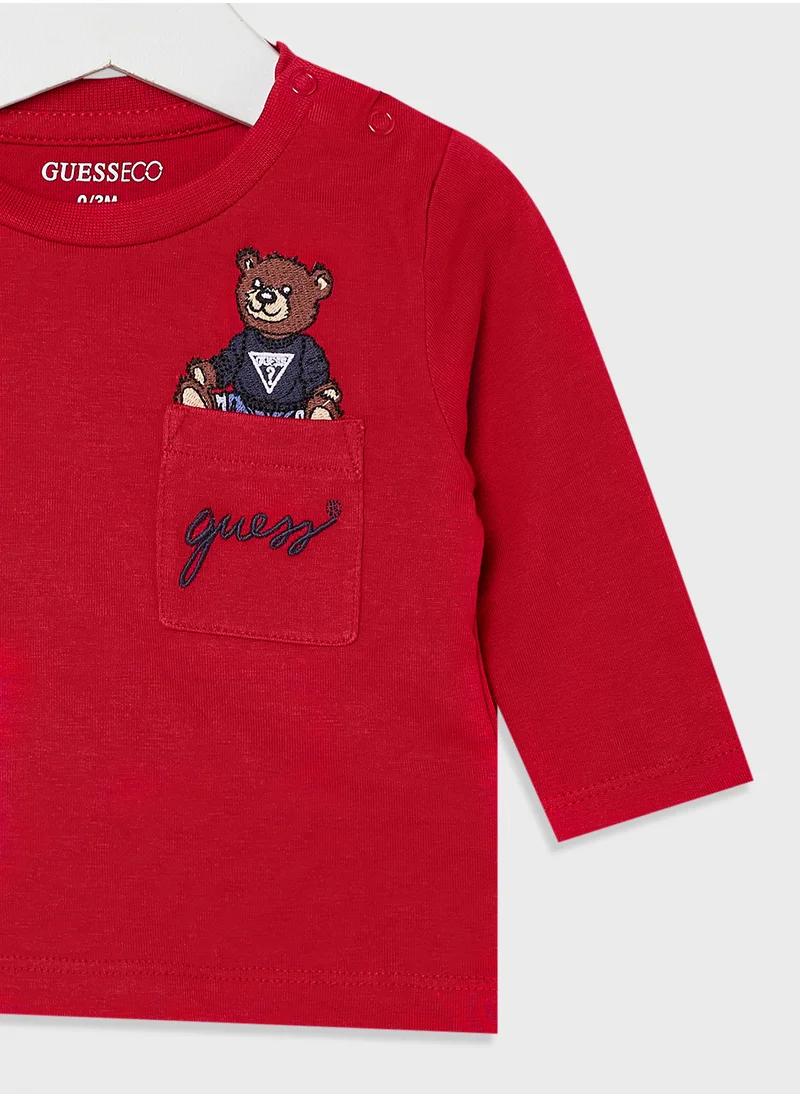 GUESS Kids Logo Detail Long Sleeve T-Shirt