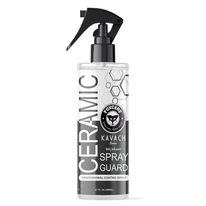 Foxcare Ceramic Spray Guard For Car- Hydrophobic Spray With Extreme Gloss, Slickness & Uv Protection | Spray Guard Is More Durable Than Car Polish, Wax Or Any Ceramic Coating For Car-200Ml, White - Image 1