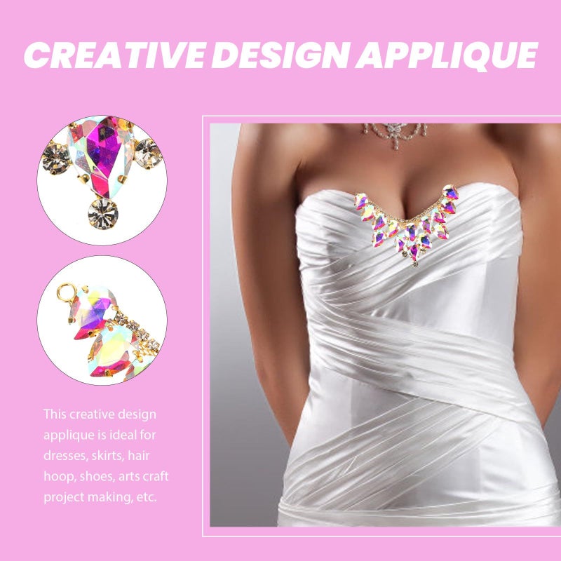 ترقيعات حجر الراين لفستان الزفاف DIY خياطة زخرفات إكسسوارات العروس - Image 5