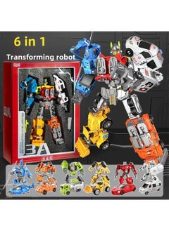 Yuexing Sea, Land And Air Deformation Robot Seven-in-one Aircraft Tank King Kong Can Be Assembled With Children's Boy Toys-Color:(alloy Version) Cantonese Star Rescue Transformation Team 6-in-1 Robot [high-end Gift Box]