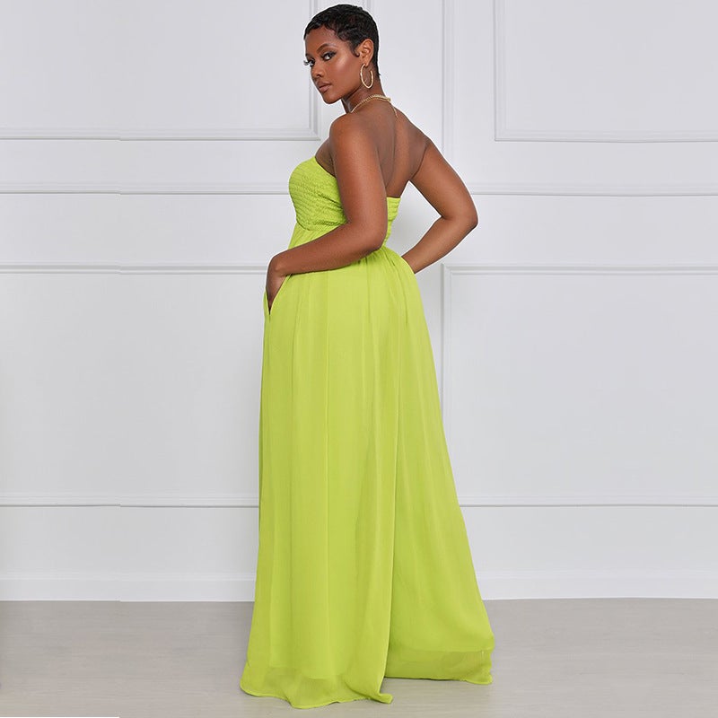 2024 Elegant Blue Chiffon Jumpsuit for Women White - Image 5