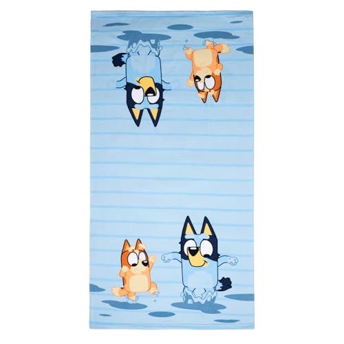Jay Franco Bluey and Bingo Bath Towel & Bath Buddy Set - 25 x 50 Inch Soft Absorbent Kids Towel with 13 Inch Matching Bingo Plush Toy, Cozy Bathtub Accessories for Pool, Beach, Travel, Blue - Bingo - Image 2