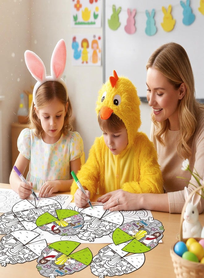 CY2SIDE Easter Jesus Resurrection Coloring Craft - 36PCS Color Your Own 3D Empty Tomb of Jesus Is Risen Scene Craft for Kid DIY Christian Easter Party Gift for Sunday School Classroom Home Fun Project - Image 4