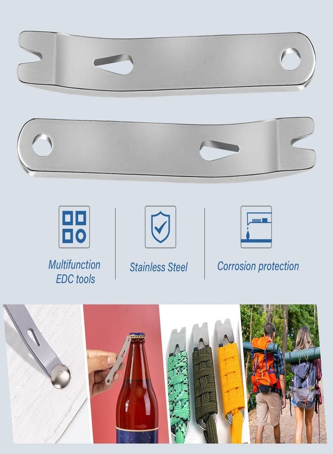 رونونز مجموعة من 5 قطع من RONRONS، مقابض جيب صغيرة من الفولاذ المقاوم للصدأ، مخل، أداة متعددة الاستخدامات EDC، فتاحة بقاء - Image 4