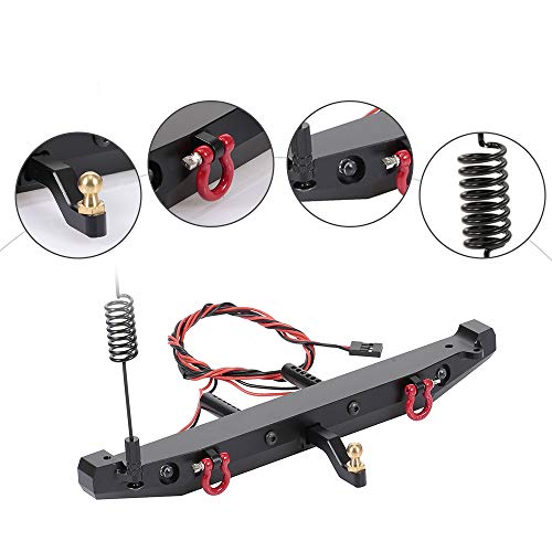 GoolRC جول آر سي سيارة التحكم عن بعد مصد خلفي معدني مع 2 ضوء LED هوائي خطاف ذيل لسيارة TRX-4 RC4WD Axial SCX10 - Image 5