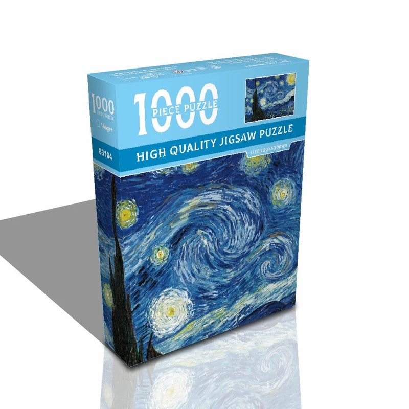 Bluejw World Famous Painting Paper Puzzle for Adults Kids 1000 Pieces Adult Decompression Puzzle Cartoon Toy for Cross-Border - Image 1