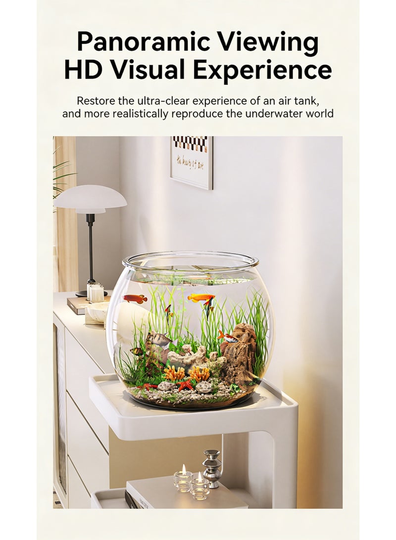 Clear PET Fish Bowl, Desktop Round Aquarium Tank, Integrated Molding, Shatter-Resistant, Ideal for Small Fish, Betta, Goldfish, Home & Office Decor - Image 5