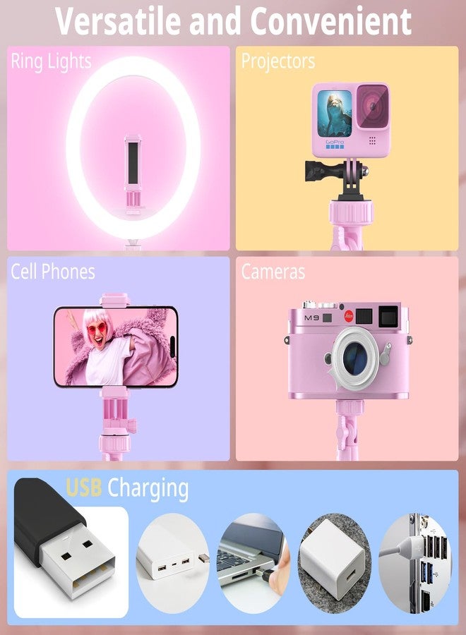 UBeesize 12'' Ring Light with 62'' Tripod-Pink - Image 5