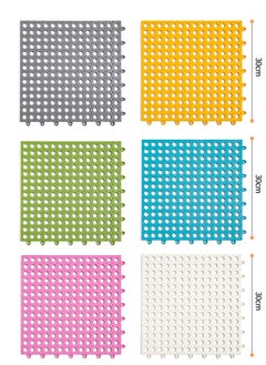 12 Pack Interlocking Non Slip Drainage Floor Tiles, 30 X 30 cm Soft PVC Bath Shower Floor Mat, Drainage Holes for Bathroom, Kitchen, Pool, Wet Areas(Pink/Grey) - pzsku/Z3FBF36A38D4D61CD10FCZ/45/_/1704856440/f3d7d5a6-b38e-49cd-be48-4f074147f267