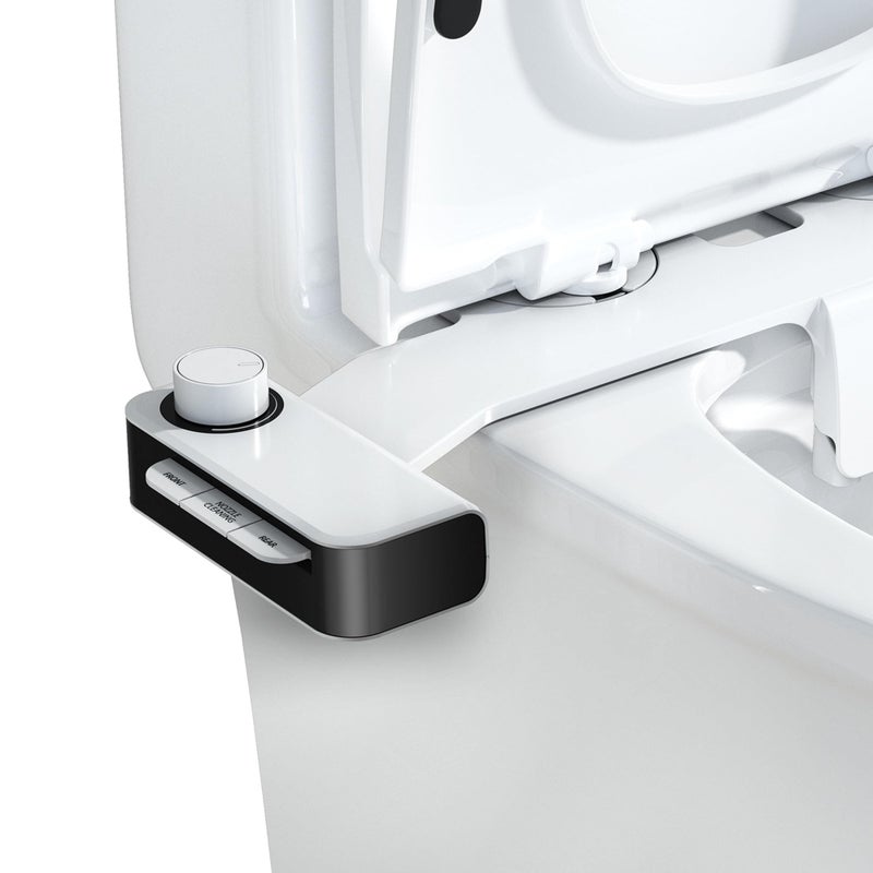 Hinmood Ultra-Slim Bidet Attachment for Toilet Dual Nozzles Feminine & Rear Wash Bidet Toilet Seat Attachment Non Electric Self Cleaning Adjustable Water Pressure, Rear Wash (KB001) - Image 1