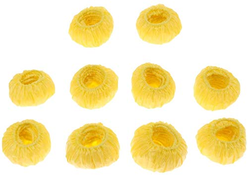 FRECI 100pcs Disposable Ear Covers Kids Baby Boys Girls Disposable Bath Shower Ear Protectors Caps for Hair Dye, Shower, Bathing - Yellow - Image 1