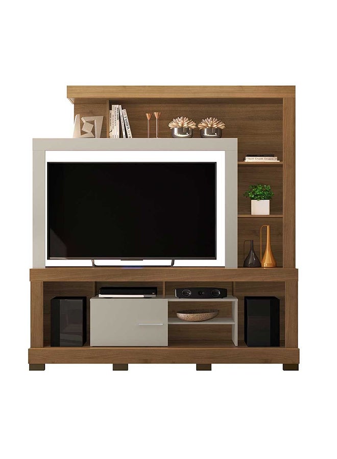 DANUBE HOME Ipanema TV Cabinet مركز الترفيه الترفيه التصميم الحديث وحدة الحائط الأثاث حامل تلفزيون خشبي لغرفة المعيشة غرفة نوم رف التلفزيون L 180 × العرض 187 × الارتفاع 40 سم اللوز / أوف وايت - Image 4