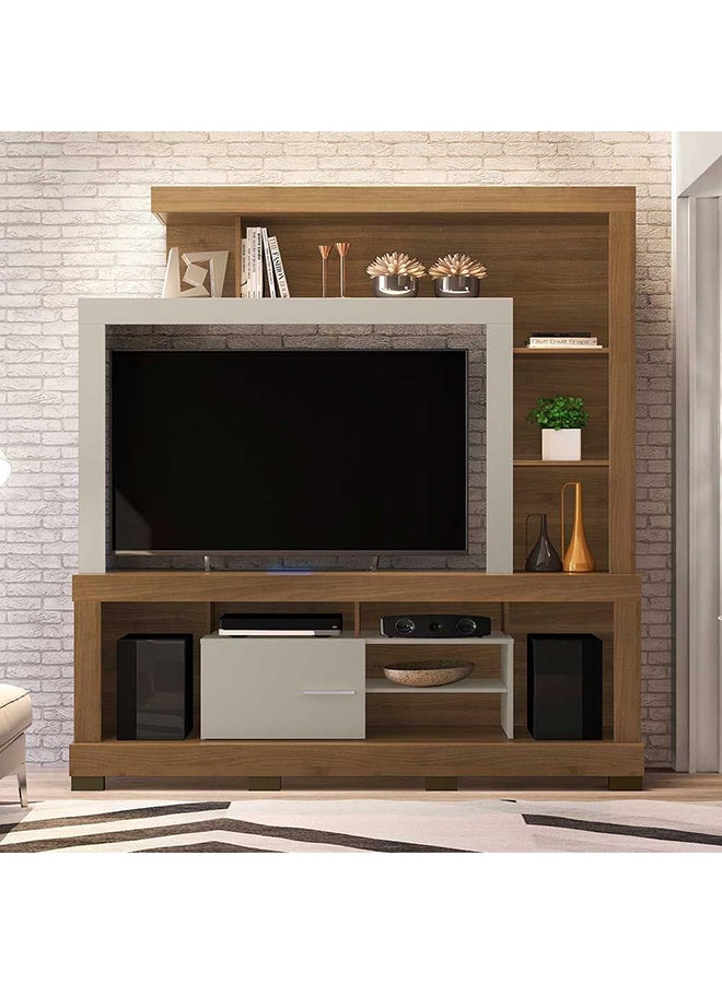 DANUBE HOME Ipanema TV Cabinet مركز الترفيه الترفيه التصميم الحديث وحدة الحائط الأثاث حامل تلفزيون خشبي لغرفة المعيشة غرفة نوم رف التلفزيون L 180 × العرض 187 × الارتفاع 40 سم اللوز / أوف وايت - Image 3