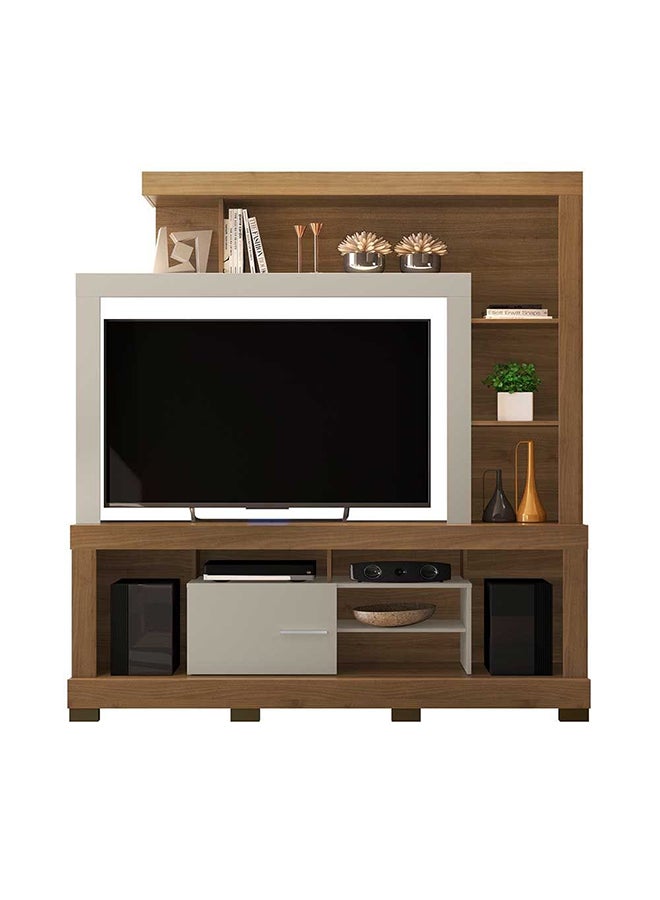 DANUBE HOME Ipanema TV Cabinet مركز الترفيه الترفيه التصميم الحديث وحدة الحائط الأثاث حامل تلفزيون خشبي لغرفة المعيشة غرفة نوم رف التلفزيون L 180 × العرض 187 × الارتفاع 40 سم اللوز / أوف وايت - Image 5