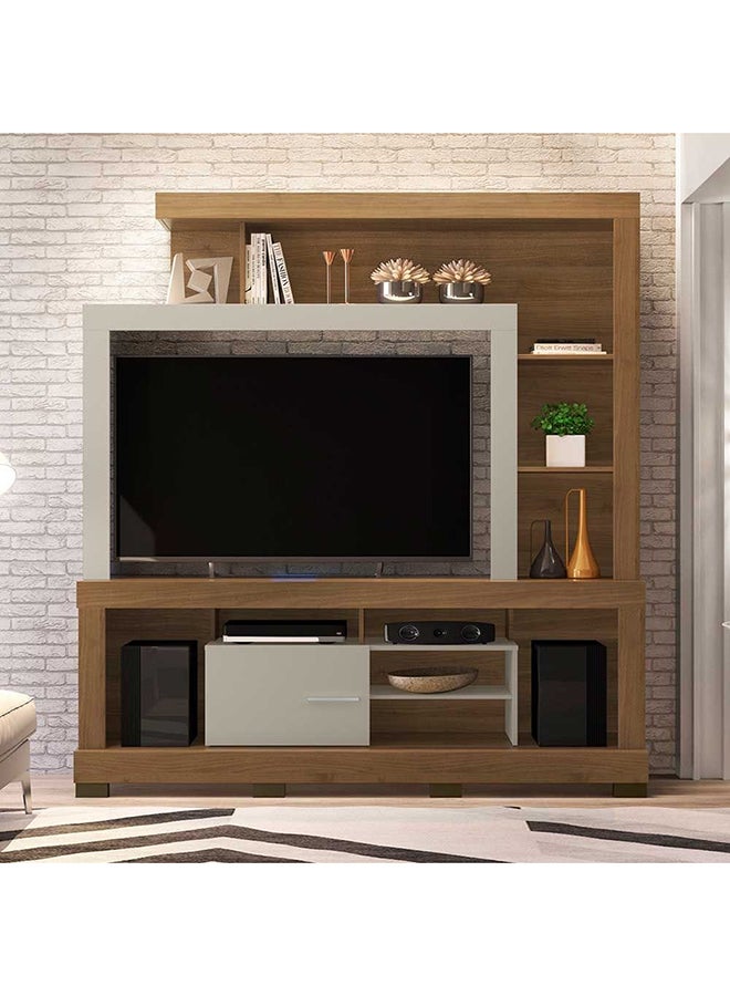DANUBE HOME Ipanema TV Cabinet مركز الترفيه الترفيه التصميم الحديث وحدة الحائط الأثاث حامل تلفزيون خشبي لغرفة المعيشة غرفة نوم رف التلفزيون L 180 × العرض 187 × الارتفاع 40 سم اللوز / أوف وايت - Image 2