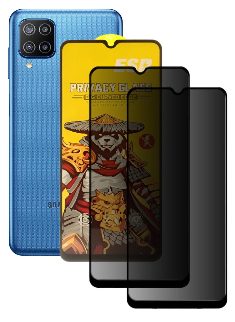 ESD 2 Pieces Tempered Dustproof Privacy Glass Screen Protector Compatible For Samsung Galaxy F12 - Image 1