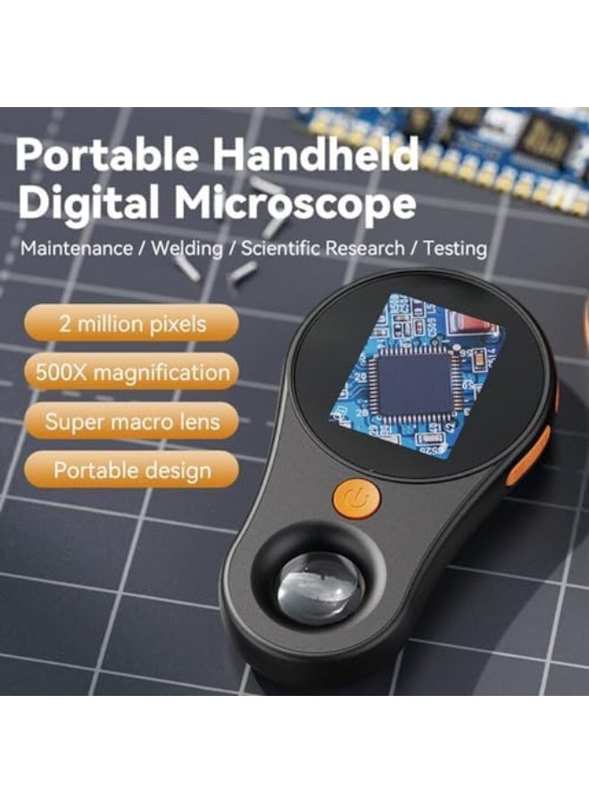 Generic Digital Microscope Fixed Focus, 500X 1920x1080P Portable Handheld Microscope Magnifying Glass, with 8 LED Lights, for XP 7 8 10 11 for OS X 11.0 (g3wd4fuia1-11) - Image 2
