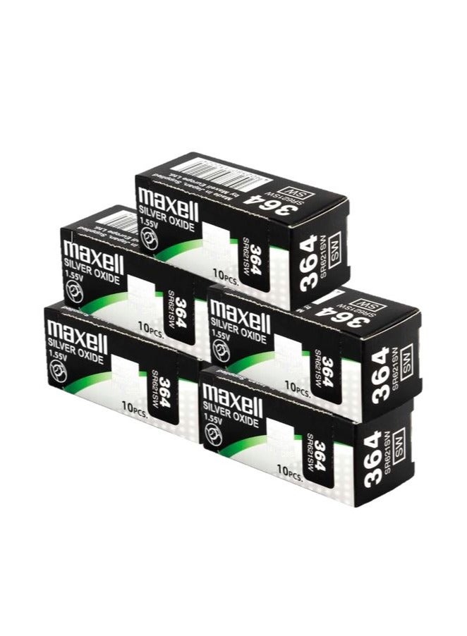ماكسل بطارية ماكسيل 364/SR621SW 1.55 فولت - 50 قطعة - Image 2