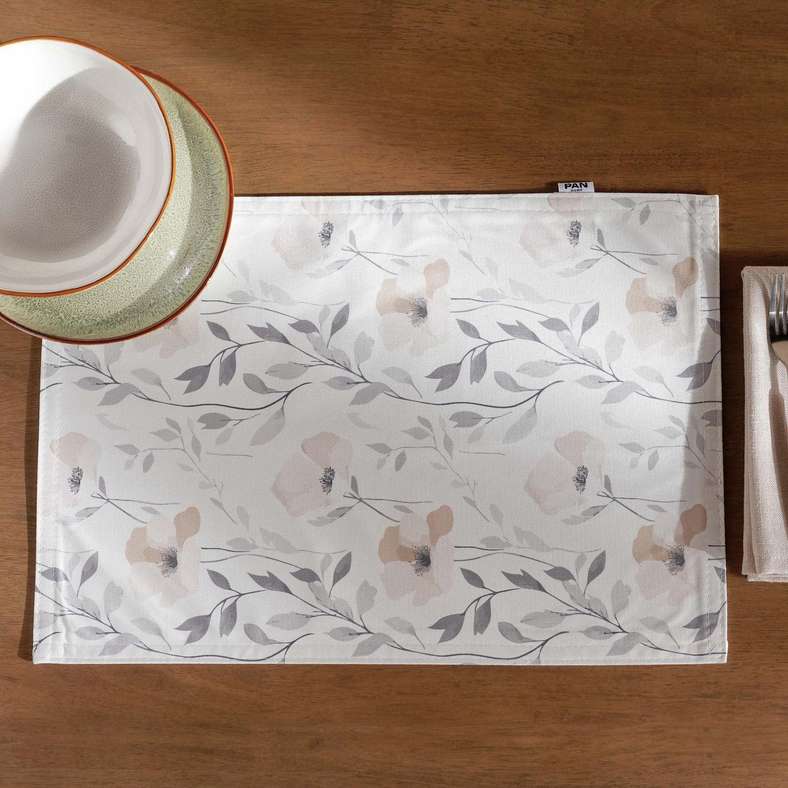 مفرش طاولة ملون مطبوع - رمادي للمنزل