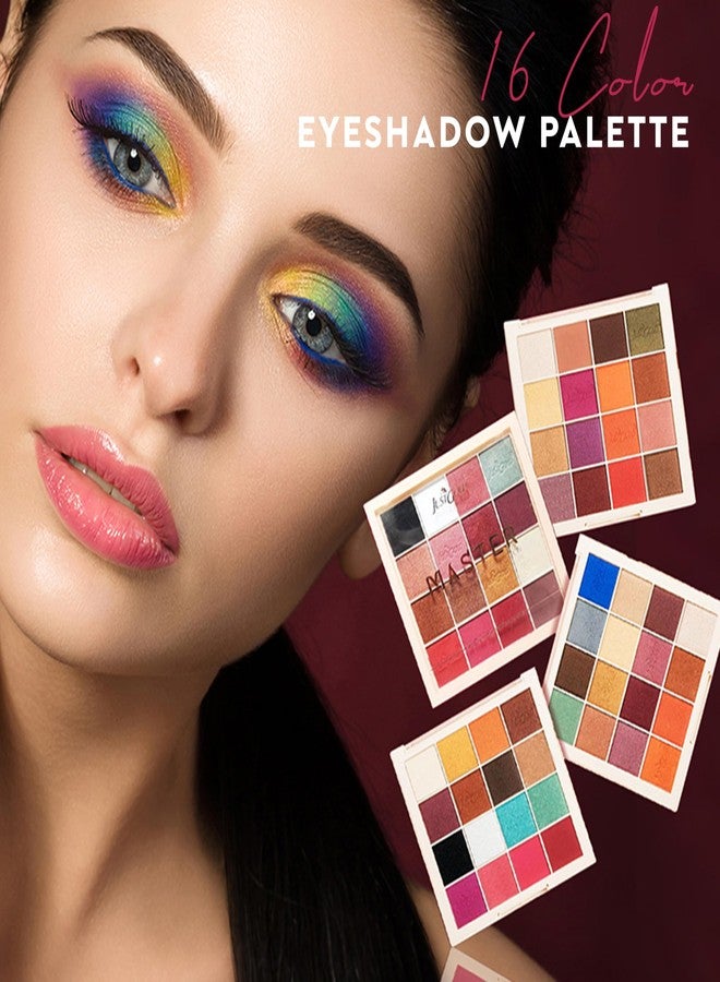 JUST GOLD Justgold Master Professional Collection 16 Color Eyeshadow Palette Highly Pigmented Blendable Long Lasting Matte and Shimmer Shade For Party for Women Girls (#558-01) - Image 5