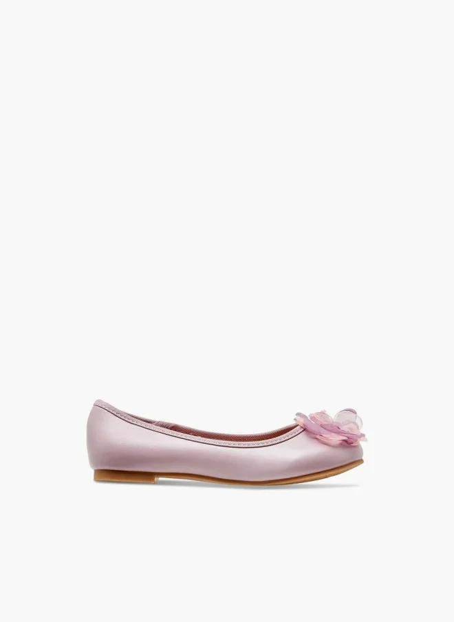 ليتل ميسي Floral Accent Slip-On Ballerina Shoes
