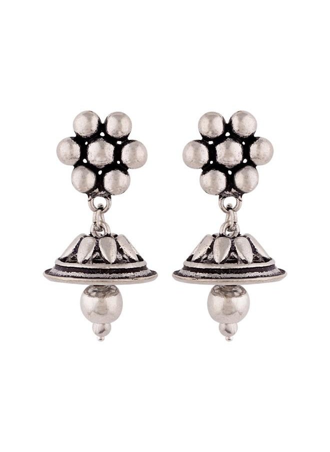 VOYLLA Work Essentials Floral Jhumka Earrings  - Image 2