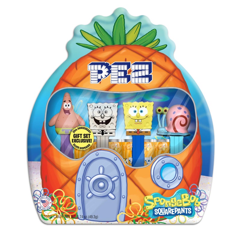 PEZ Spongebob Gift Set Four Dispensers and Six Candy Refills in Collectible Tin - Image 3