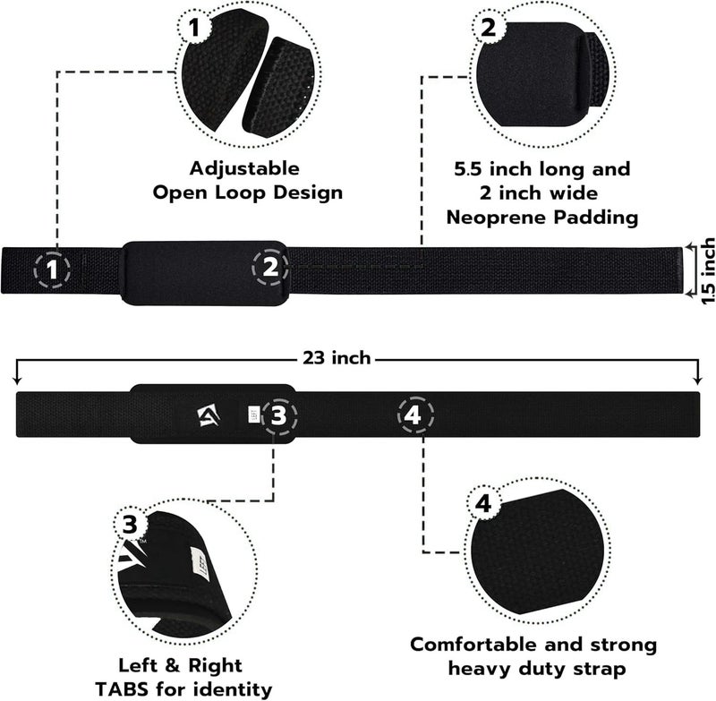 AQF Lifting Wrist Straps for Weightlifting, Powerlifting & Deadlifts â€“ 23â€ Neoprene Padded Cotton Straps for Strength Training & Gym Workouts - Maximum Grip Support for Men & Women - Image 3