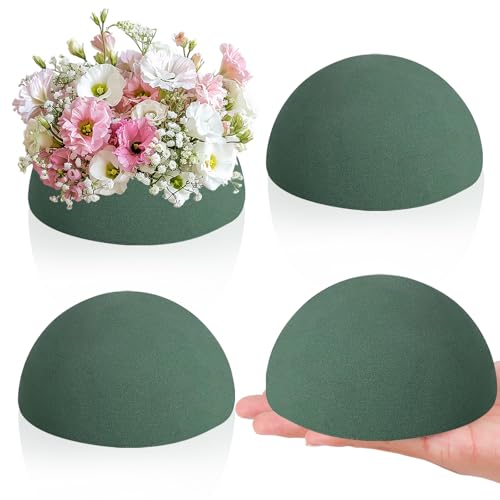 LOKIPA Floral Foam Round, 4 Pack Floral Dry Foam Half Ball for Artificial Plant Floral Arrangement and Wedding and Garden Decorations(5.51x2.76inch) - Image 1