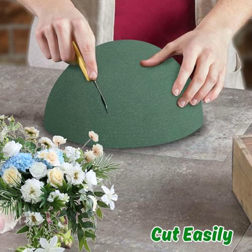 LOKIPA Floral Foam Round, 4 Pack Floral Dry Foam Half Ball for Artificial Plant Floral Arrangement and Wedding and Garden Decorations(5.51x2.76inch) - Image 3