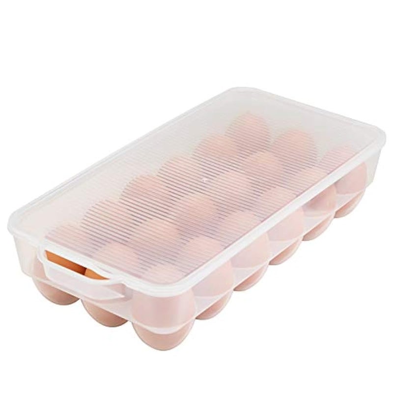 ZONKU INDIA Egg Tray Egg Holder Eggs Slots Storage Box with Lid Clear - Image 1