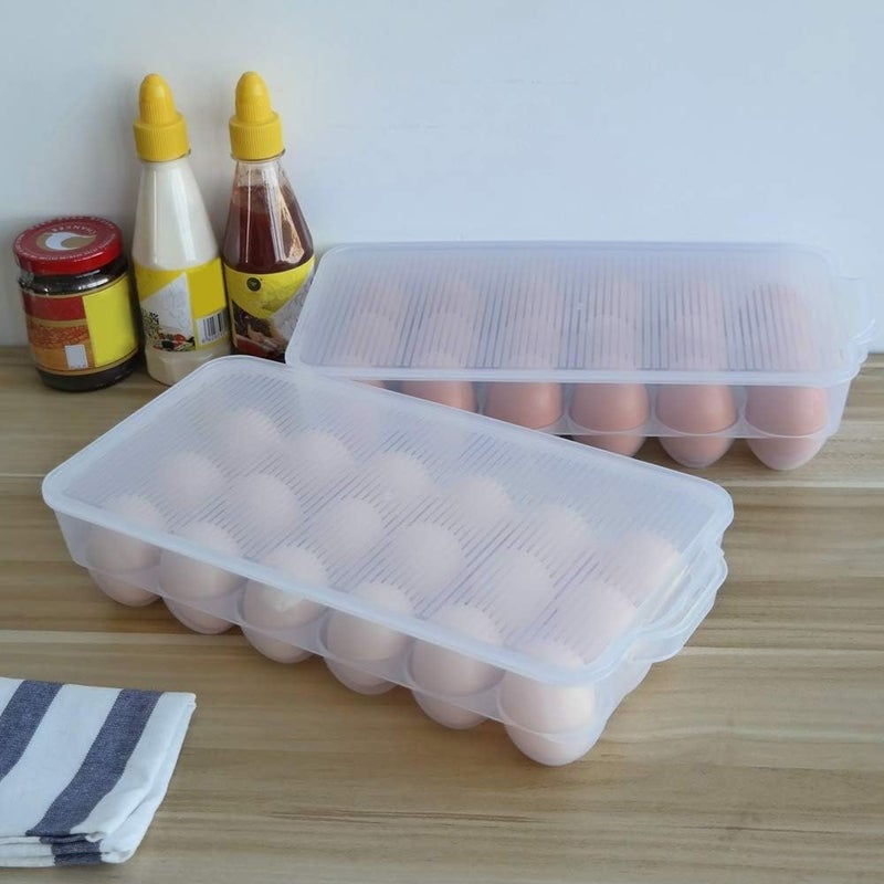 ZONKU INDIA Egg Tray Egg Holder Eggs Slots Storage Box with Lid Clear - Image 5