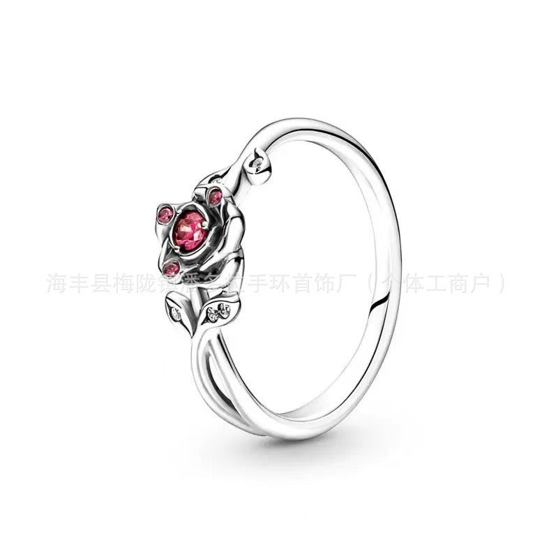 Panjia S925 Silver Elegant Luxury Diamond-Inlaid Ring - Unique Creative Design, Perfect Gift