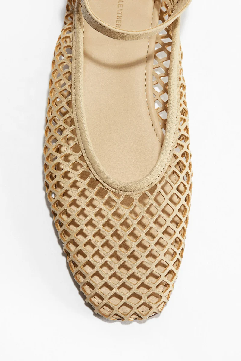 H&M Perforated leather ballet pumps