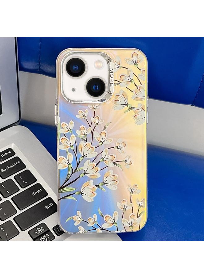 زبون جراب لهاتف iPhone 13 مصنوع من مادة TPU بتصميم زهور الليزر مطلية بالكهرباء - Image 1