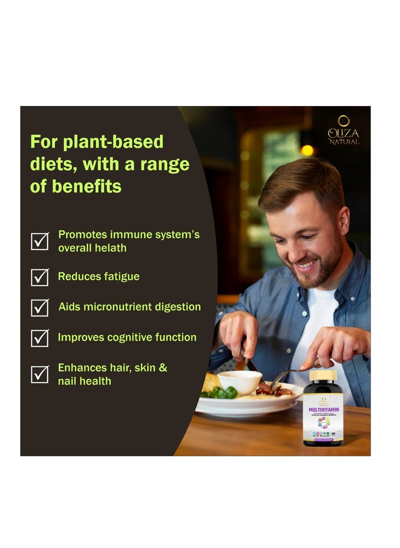 Oliza Natural Multivitamin For Men & Women 180 Caps | Advanced Formula With Essential Vitamins & Minerals For Healthy Bone ,Skin & Muscle | Immune  & Heart Support  - Image 4