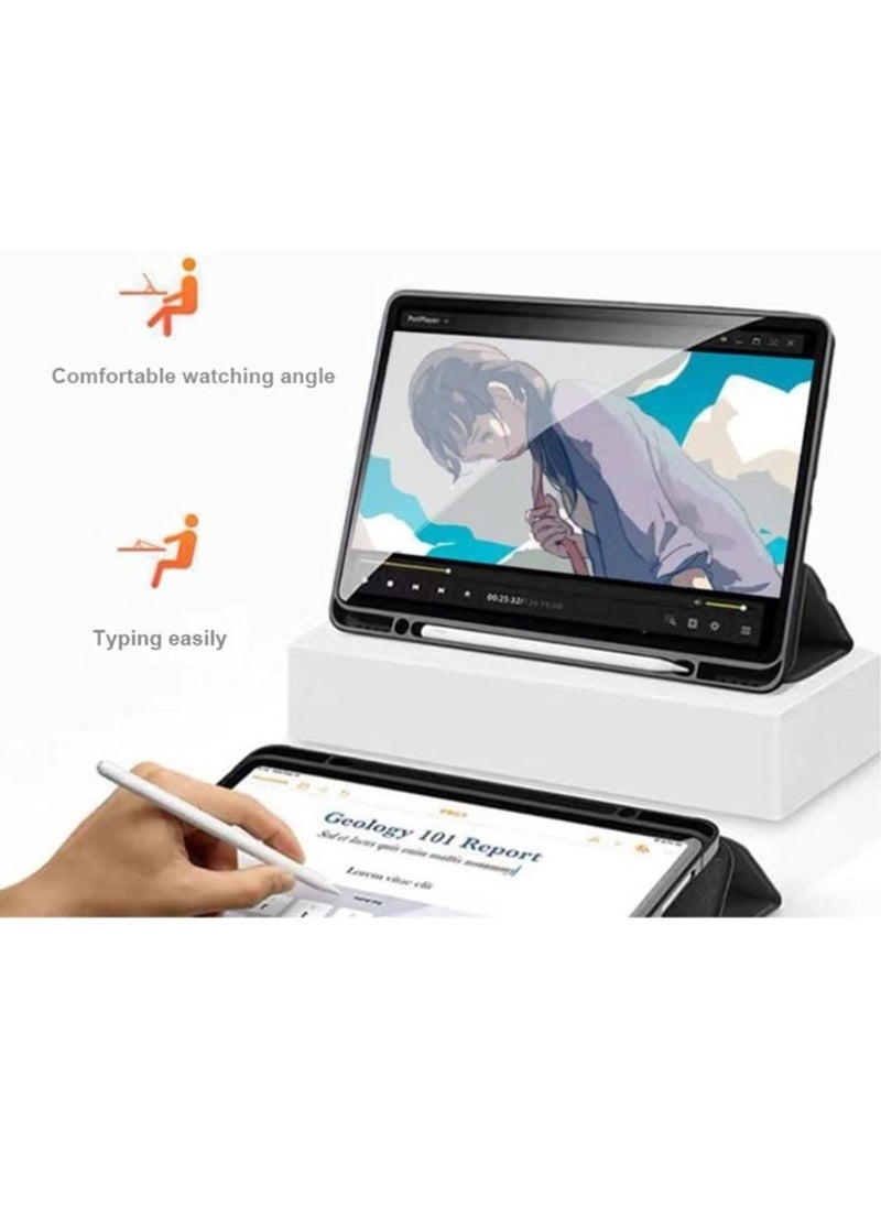 Soft Smart Case with Pencil Holder Foldable Stand Compatible with iPad 10.2 Inch 9th / 8th / 7th Generation 2021/2020 / 2019, iPad Air 3rd Generation, iPad Pro 10.5 Inch (Deep Navy Blue) - Image 3