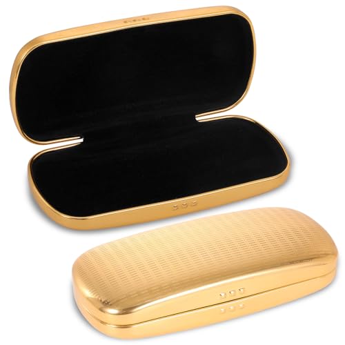 Hifot Metal Eyeglass Case, Glasses Case Hard Shell, Aluminum Spectacles Box Sunglasses Case for Men Women, Reading Glasses Holder - Image 1