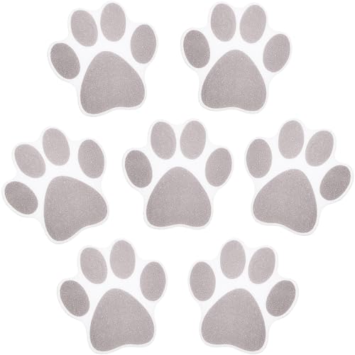 Mudder 20 Pcs Non Slip Bathtub Stickers Shower Floor Sticker Safety Adhesive Paw Decals Treads for Tubs Anti Slip Applique for Bathtub Bathroom PoolsGray