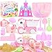 Tagitary Beach Toy Unicorn Sand Toys for KidsSand Castle Toys for Beach with Mesh BagSand ShovelsCastle KitsSiftersUnicorn Watering Can and TruckBeach Essential Outdoor Toys for Kids - Image 2