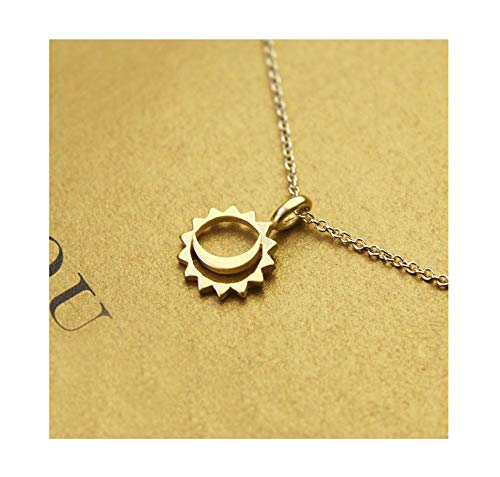 Baydurcan Moon and Sun Necklace Moon and Sun Pendant Chain Necklace with Message Card Gift Card (moon and sun) - Image 2