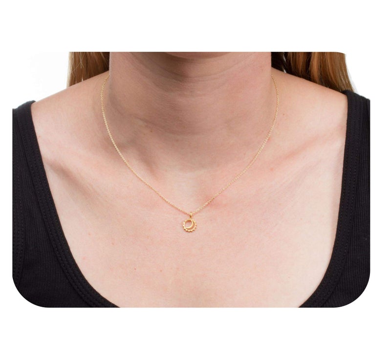 Baydurcan Moon and Sun Necklace Moon and Sun Pendant Chain Necklace with Message Card Gift Card (moon and sun) - Image 3