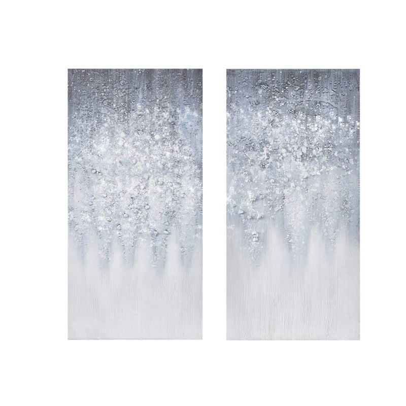 madison park Madison Park Wall Art Living Room Dcor  Abstract Glitter Embelished Canvas Home Accent Modern Dining Bathroom Decoration Ready to Hang Painting for Bedroom 15x 30 Winter Glaze 2 Piece 
