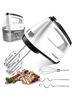 SHARDOR 400W Electric Hand Mixer with 6 Speeds & Turbo function, Snap-On Storage Case, Easy Eject Button, 5 Stainless Steel Attachments, for kitchen use Baking,mixing,kneading e.t.c  - Image 1