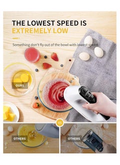SHARDOR 400W Electric Hand Mixer with 6 Speeds & Turbo function, Snap-On Storage Case, Easy Eject Button, 5 Stainless Steel Attachments, for kitchen use Baking,mixing,kneading e.t.c  - Image 2