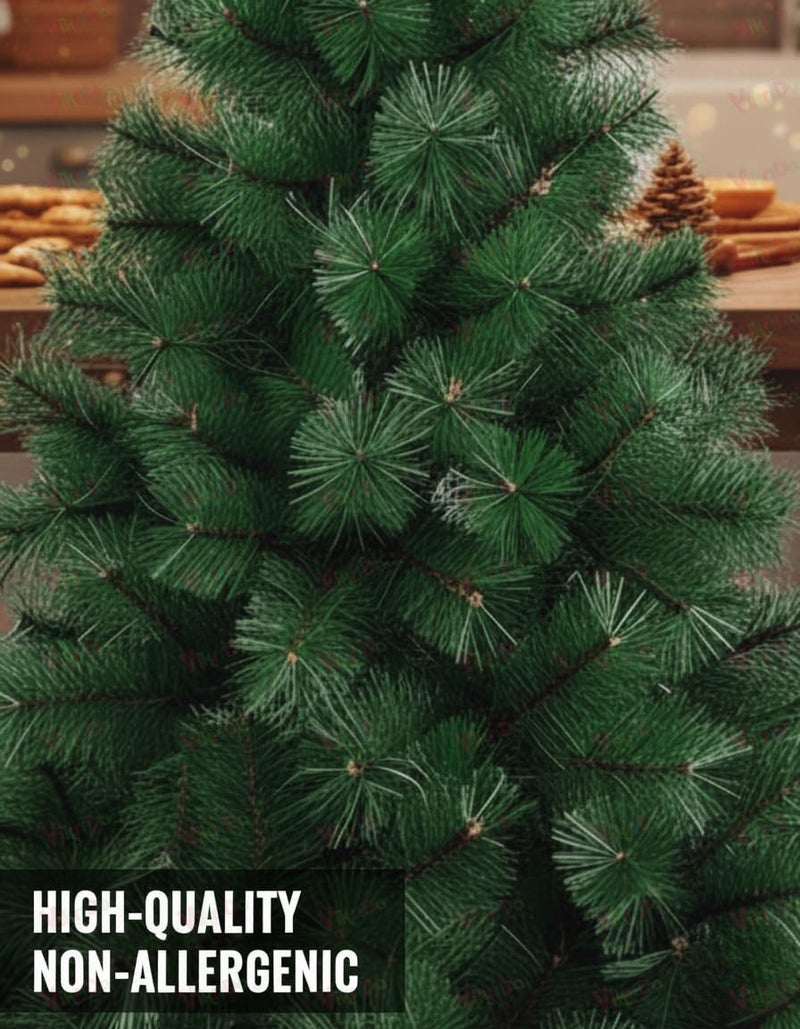 VikriDA 6.5 Feet Artificial Pine Green Christmas Tree with 102Pcs Decorative Ornaments| Xmas Tree with Sturdy Metal Stand - Image 3
